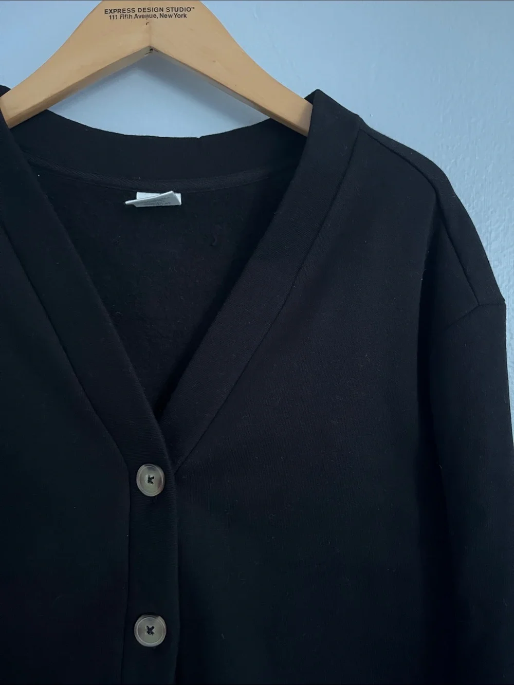 Black Sweatshirt Cardigan